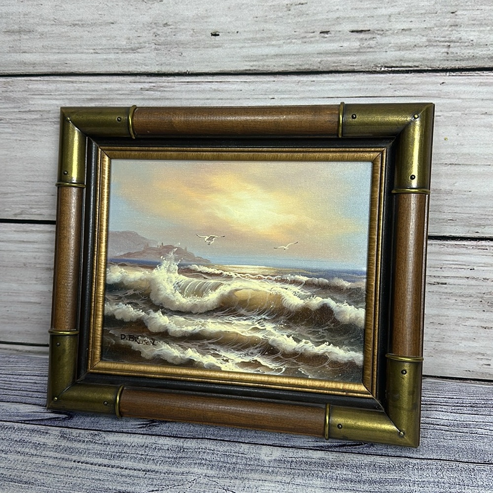 David Brusel Signed Seascape Oil On Canvas nautical themed Framed Painting - Picture 3 of 6